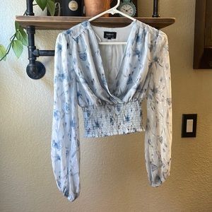 Bardot Mabel Blue Lily Top